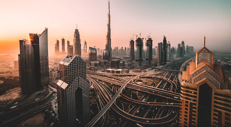 Dubai skyline with the Burj Khalifa